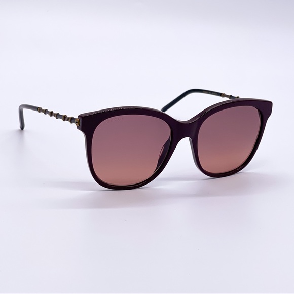 LNEW GUCCI WOMEN BURGUNDY SUNGLASSES - Picture 4 of 6